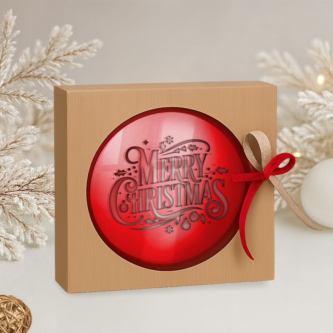 Κάδρο κόκκινο με αφιέρωση Merry Christmas