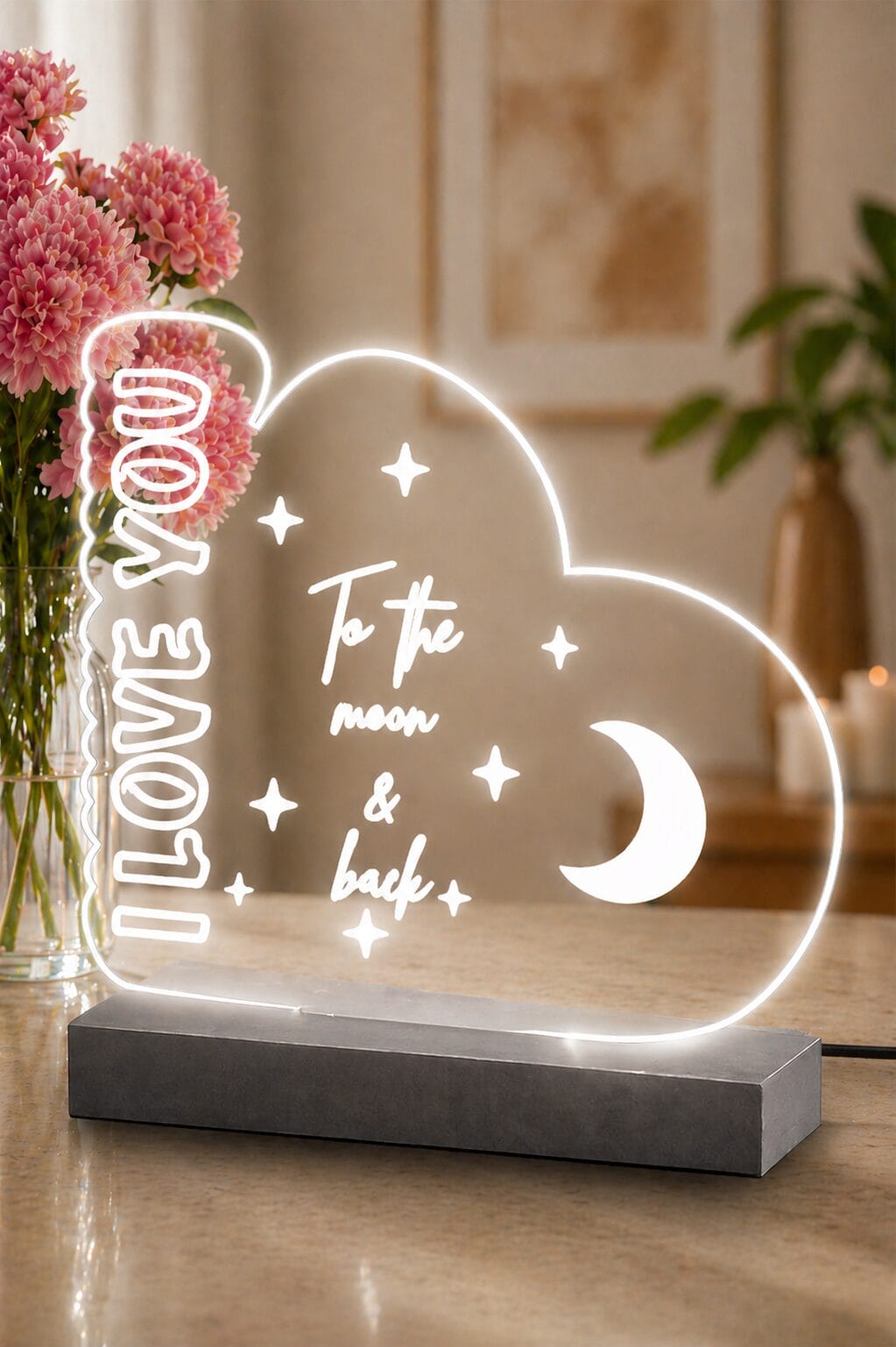 Φωτιστικό plexiglass to the moon & back