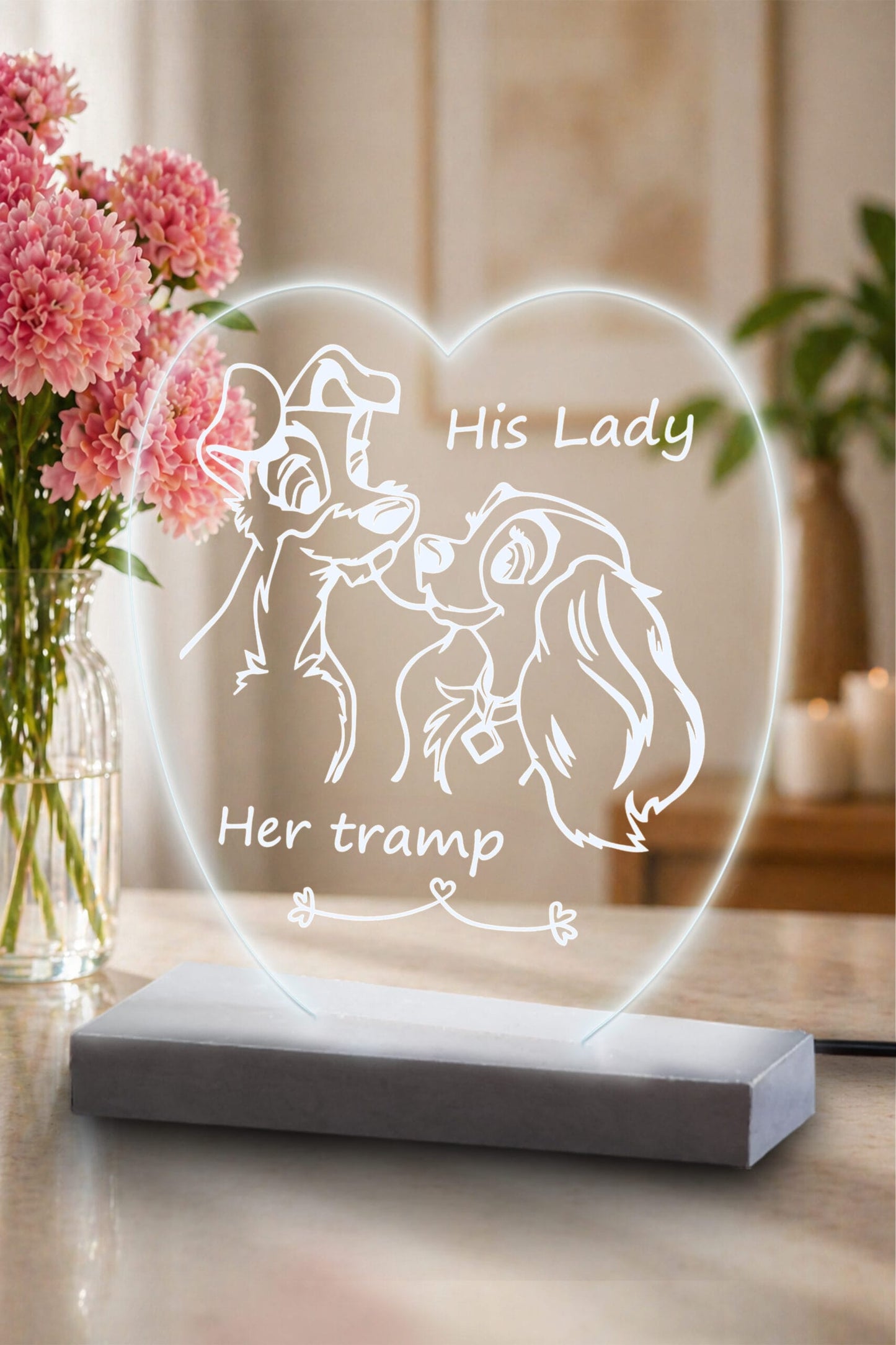 Φωτιστικό plexiglass lady & the tramp