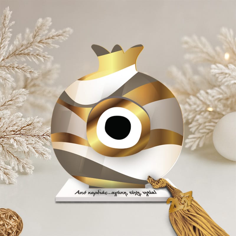 Γούρι ρόδι Gold-White