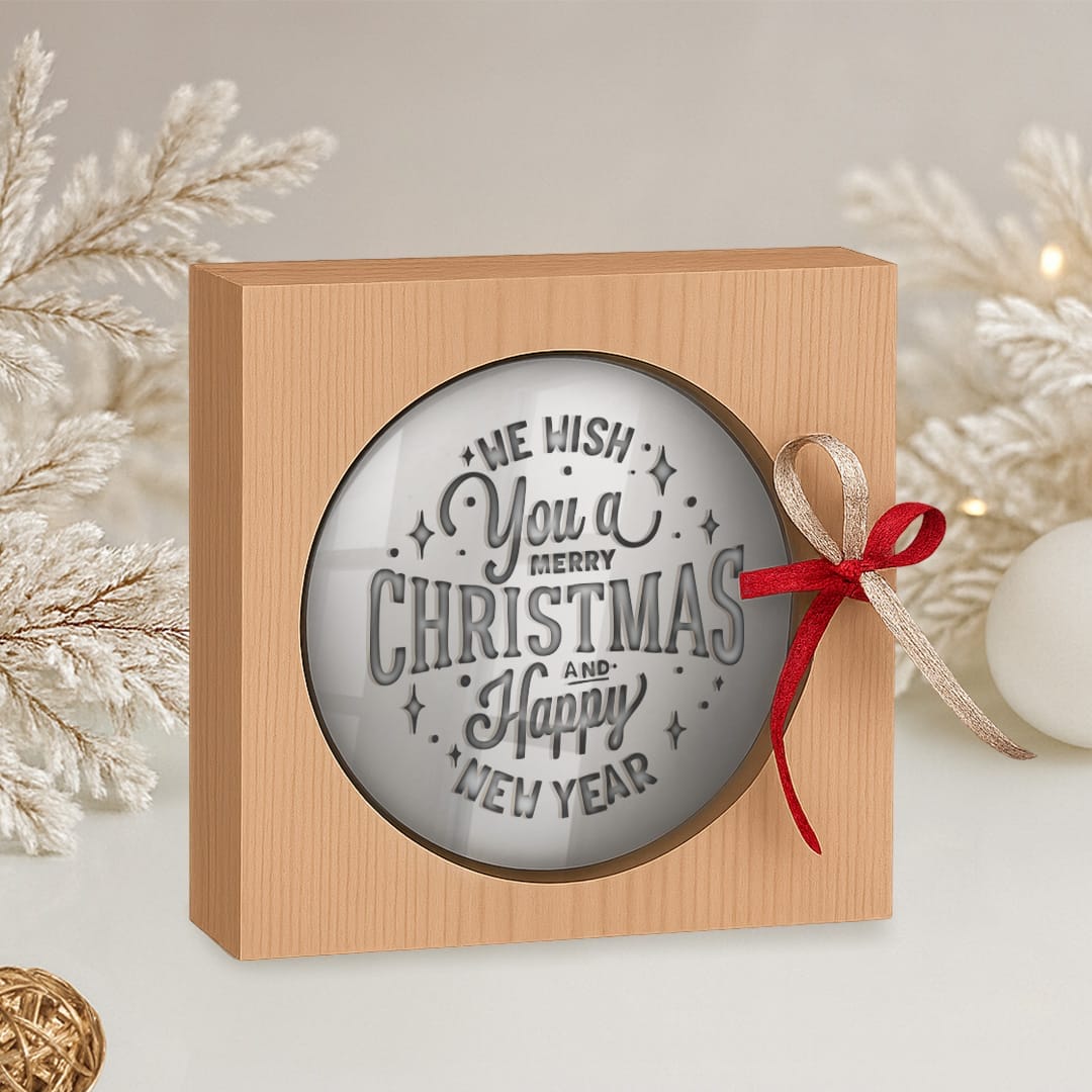 Κάδρο ασημένιο με αφιέρωση Merry Christmas