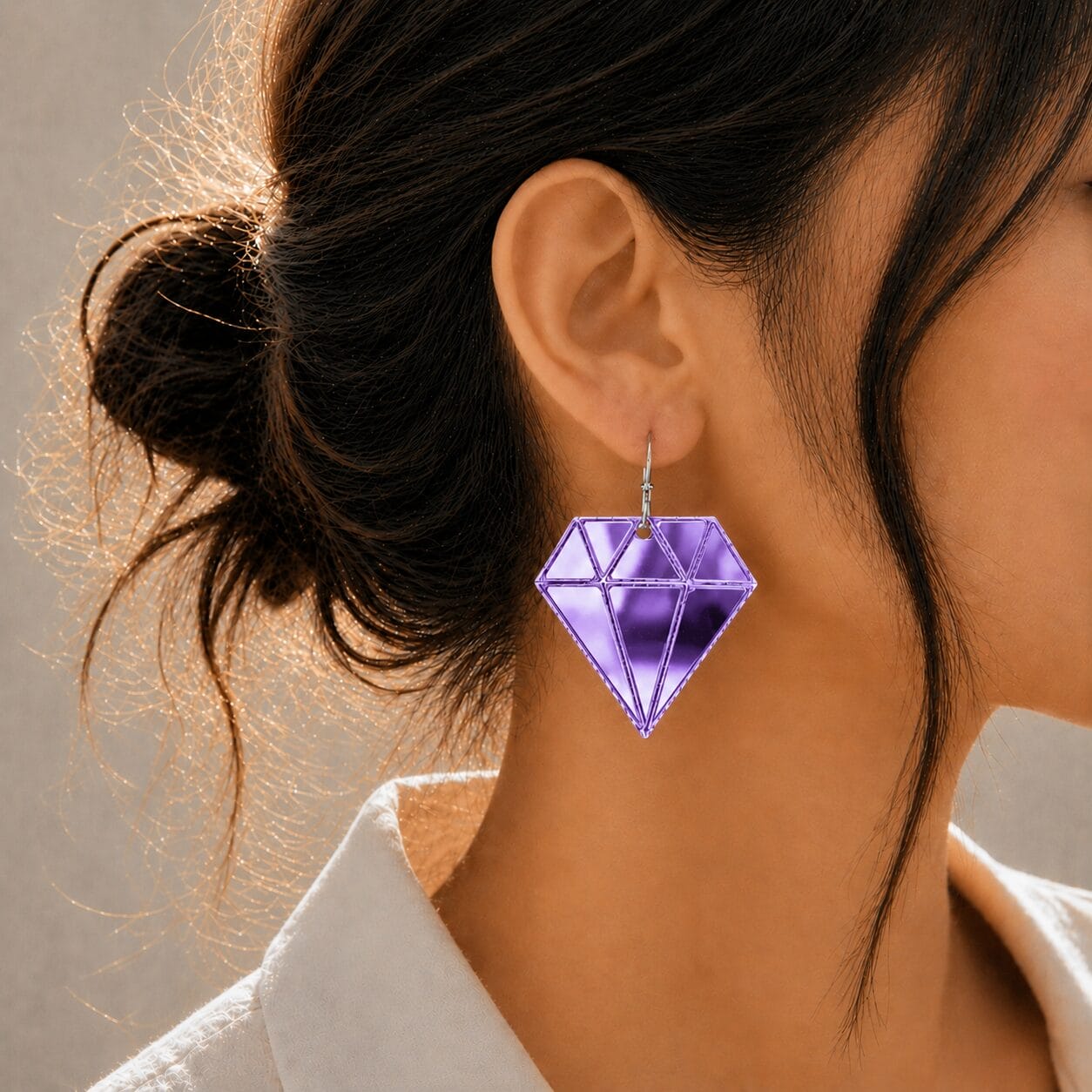 Σκουλαρίκια από Plexiglass Modern Diamond — Theodor Creations εικόνα 4