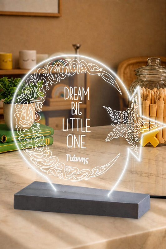 Φωτιστικό plexiglass 3d moon