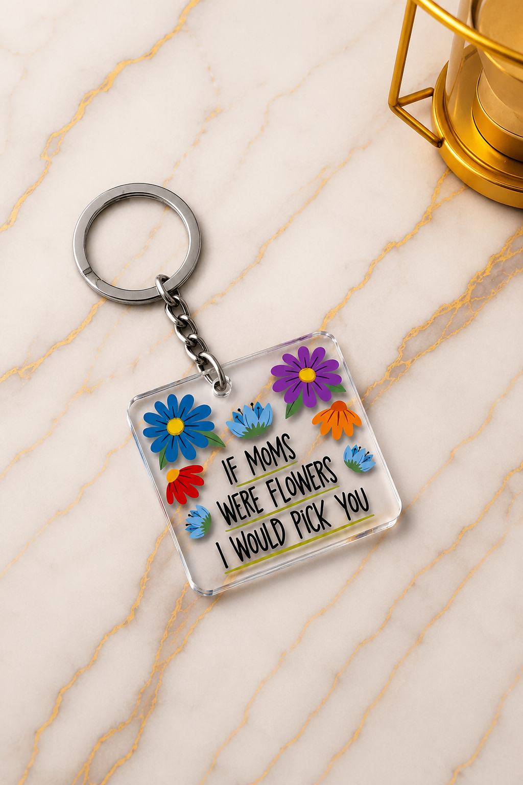 Μπρελόκ από plexiglass mom flowers
