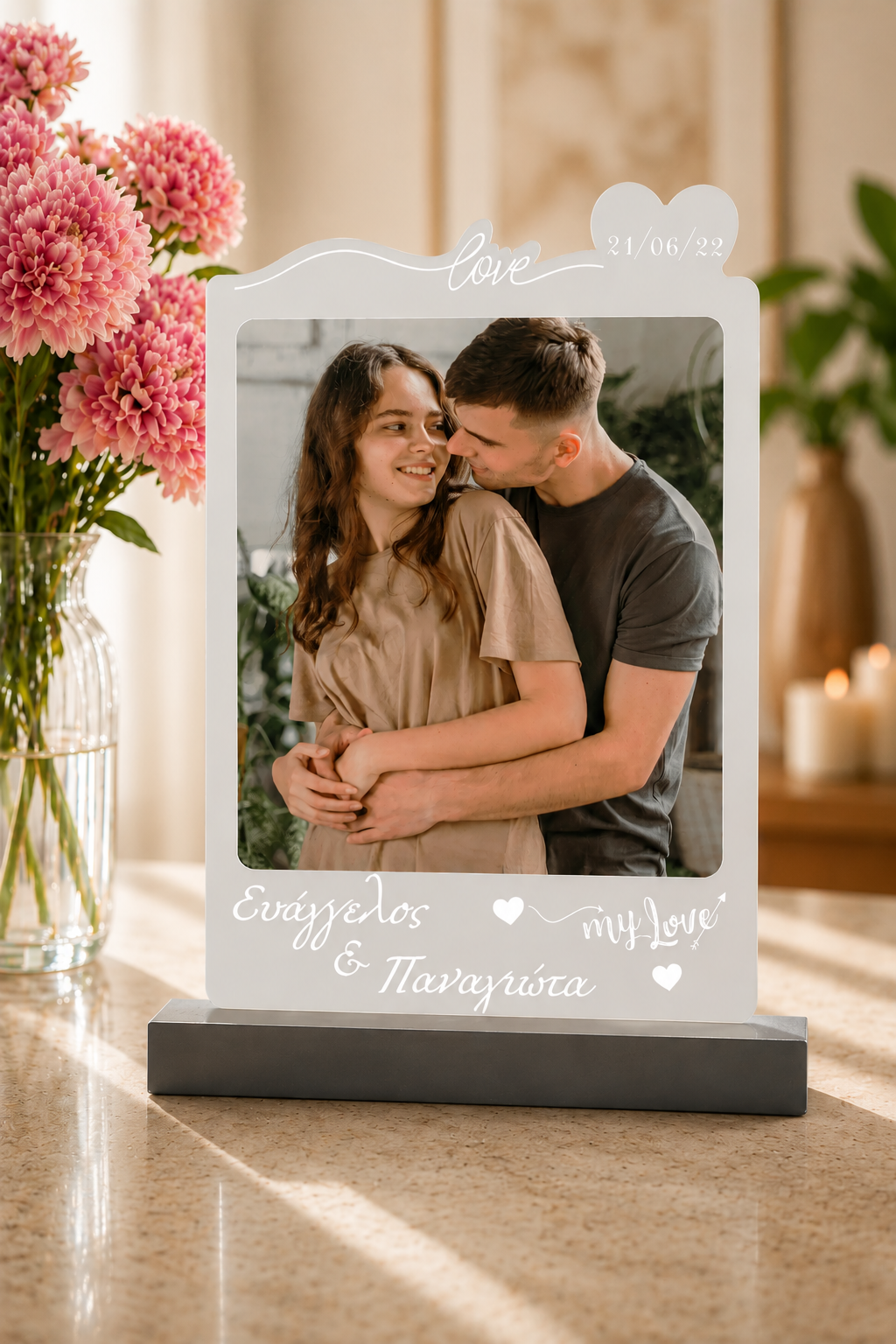 Μη φωτειζόμενη plexiglass κορνίζα couple