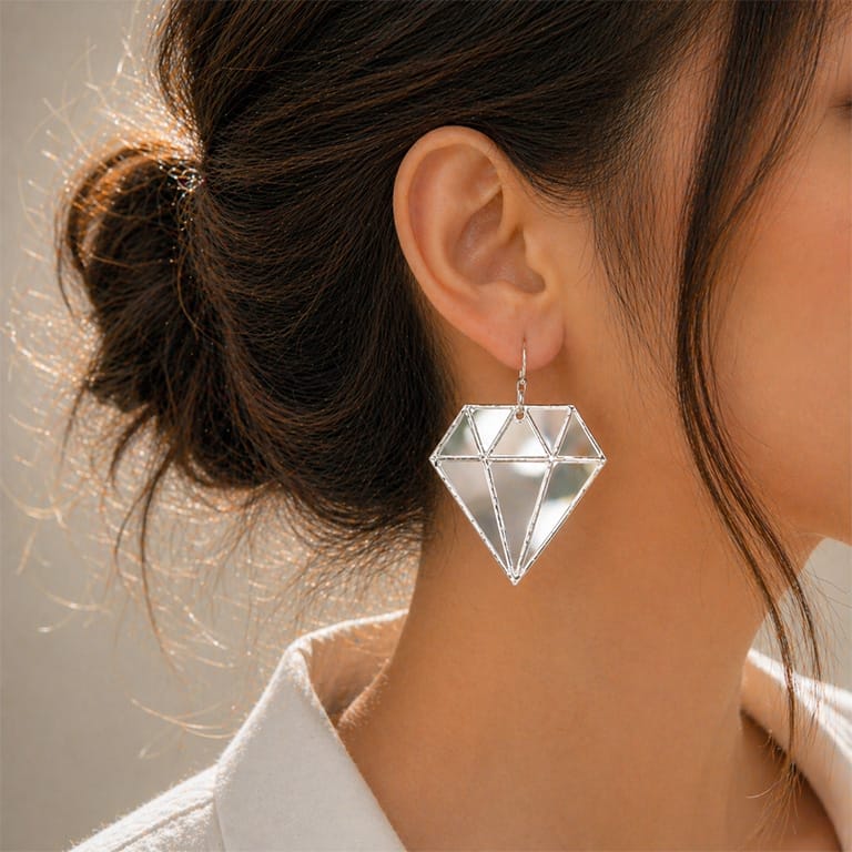 Σκουλαρίκια από Plexiglass Modern Diamond — Theodor Creations εικόνα 2