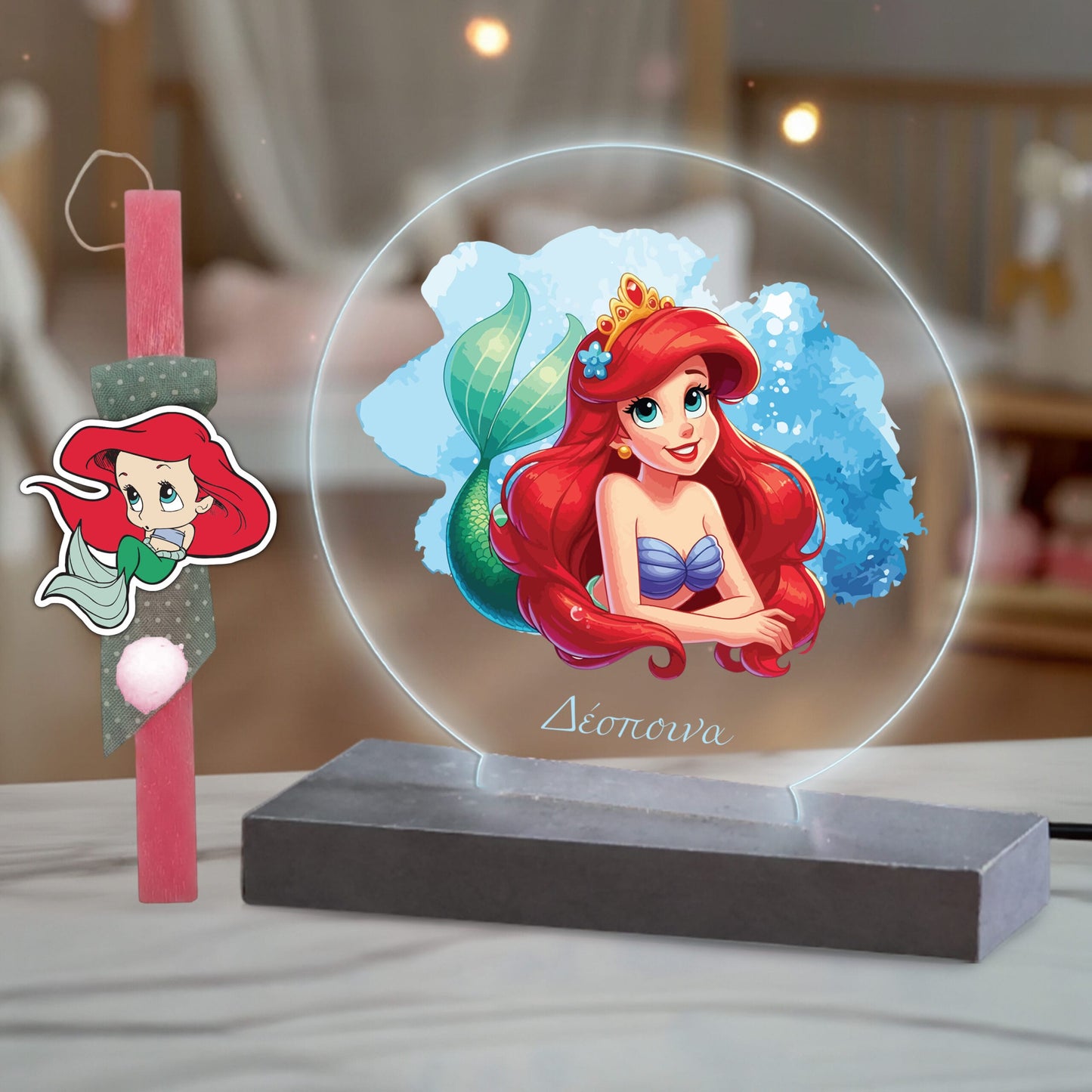 Λαμπάδα Mermaid με plexiglass