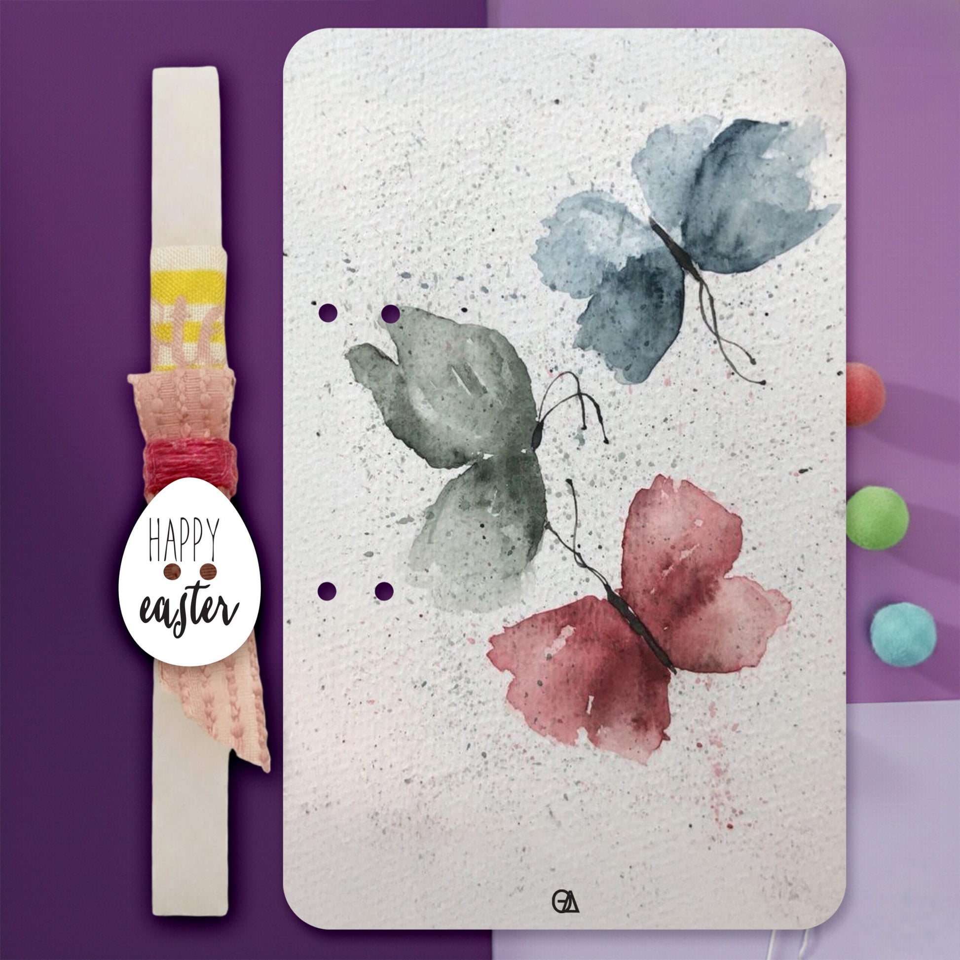 Λαμπάδα Watercolor Butterfly — Theodor Creations