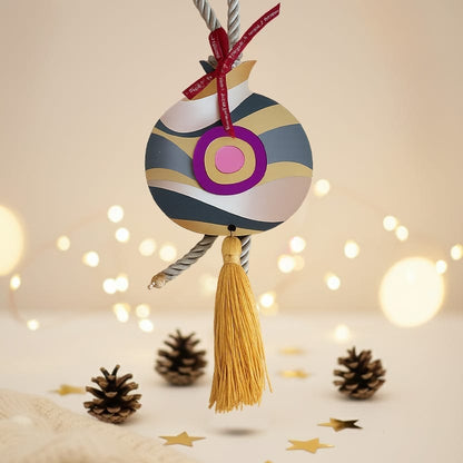 Γούρι ρόδι κρεμαστό Gold-White — Theodor Creations