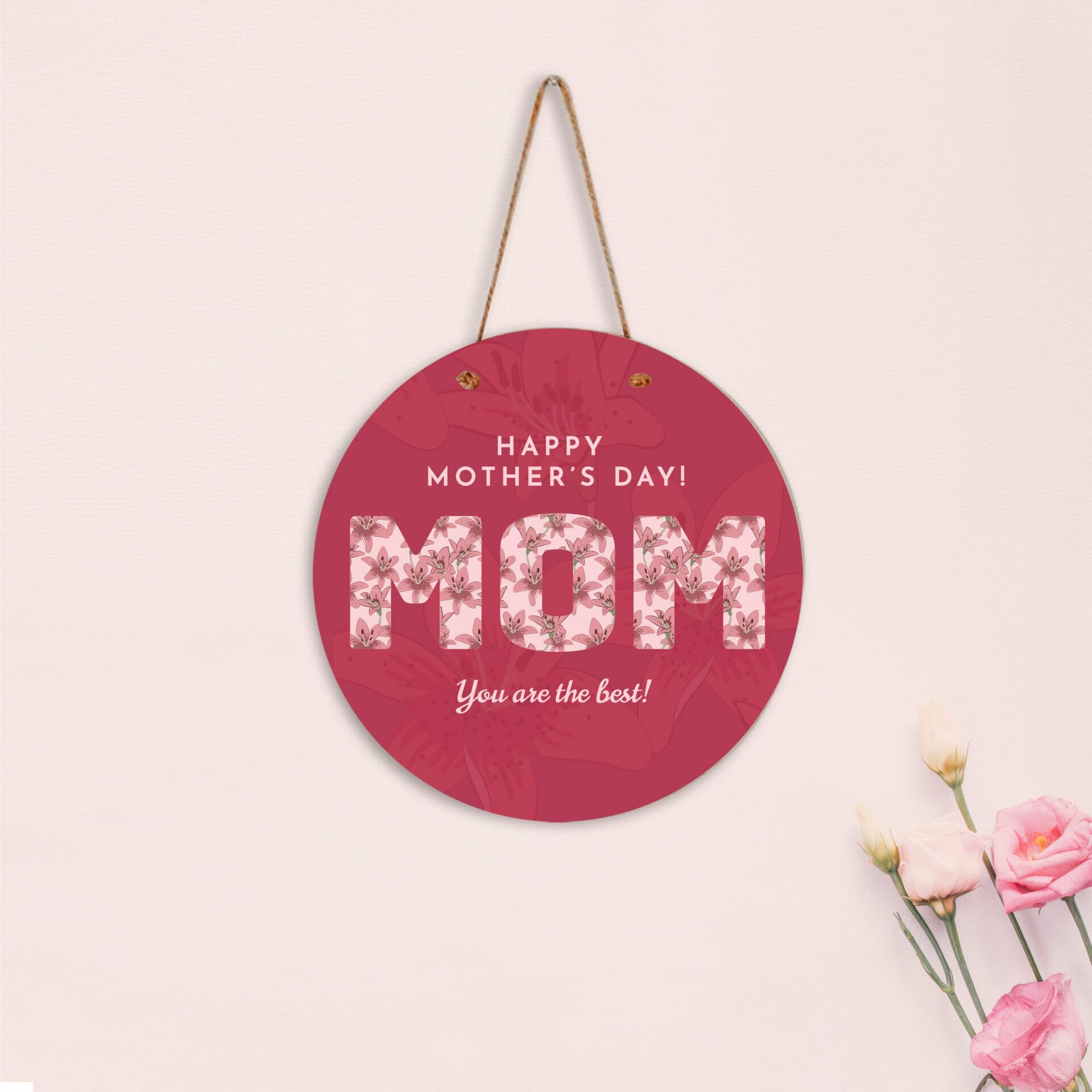 Ξύλινο καδράκι mom κρεμαστό 2