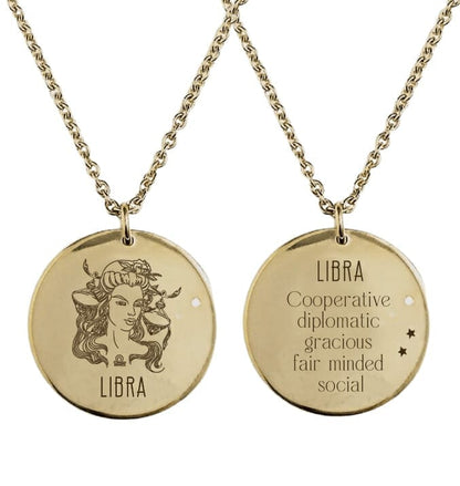Κολιέ 2 Libra όψεων από ατσάλι — Theodor Creations εικόνα 3