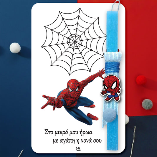 Ξύλινη λαμπάδα spiderboy