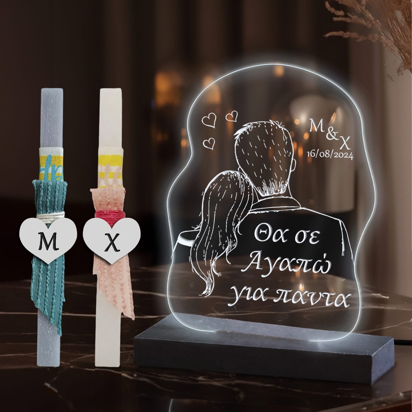 Λαμπάδα με plexiglass together 2