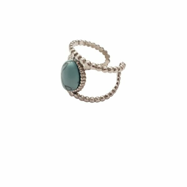 Ορείχαλκος δαχτυλίδι με γαλάζια πέτρα